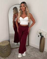 Riva High-Waist Wide Leg Trousers - Wine