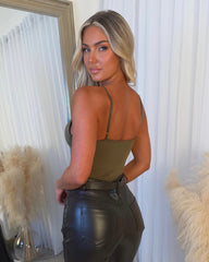 Sabrina Spaghetti Strap Top - Khaki
