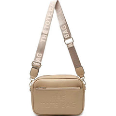 Rhea 'The Tote Bag' Multi Pocket Cross Body Bag - Apricot