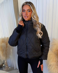 Sophia Full Faux Fur-Lined Bomber Jacket - Black