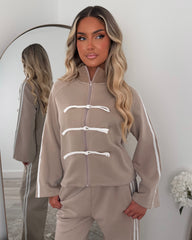 Liana Zip Hoodie and Trouser Set - Mocha