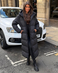 HARPER Padded Duvet Coat - Black