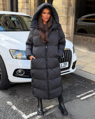 HARPER Padded Duvet Coat - Black