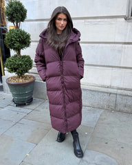 HARPER Padded Duvet Coat - Burgundy
