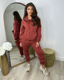 Eliana Oversized Hooded Tracksuit Set - Rust