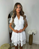 Laila Crotchet Cut-Out Midi Dress - White