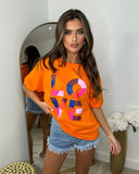 Lara LOVE Colour block T-Shirt - Orange