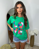 Lara LOVE Colour block T-Shirt - Parrot Green