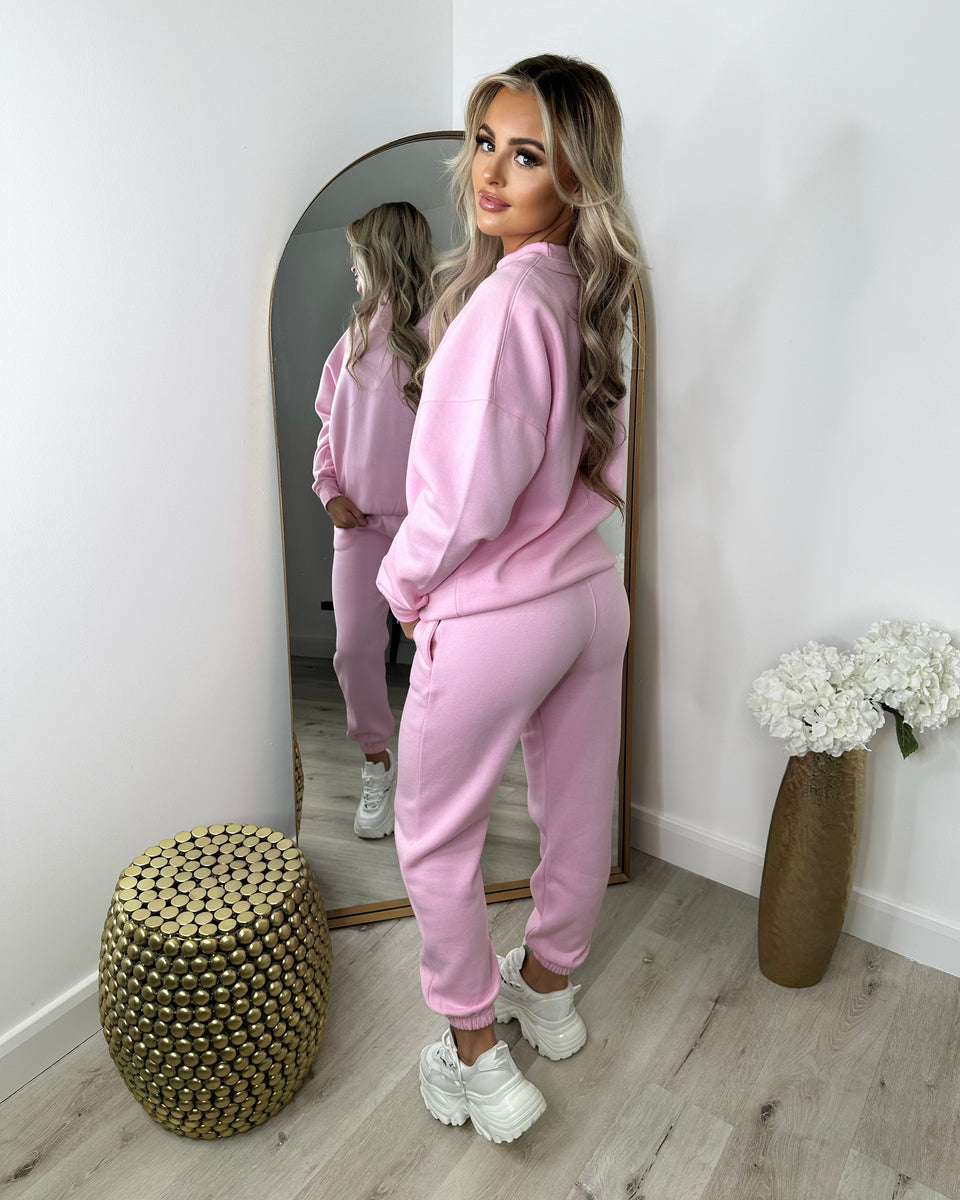 Tulip Round Neck Tracksuit Set - Baby Pink – GlamDoll Fashion