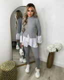 Francine Shirt Jumper Loungewear Set - Grey