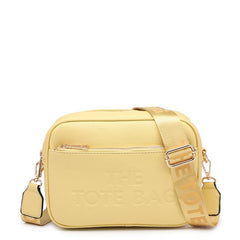 Rhea 'The Tote Bag' Multi Pocket Cross Body Bag - Lemon