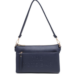 Rachael Multi Zip Double Strap 'The Tote Bag' Embossed Bag - Navy