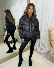 Rita Short Padded Bomber Jacket - Charcoal Grey