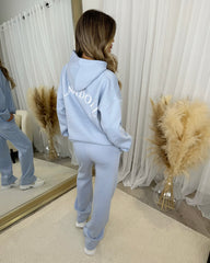 Lydia 'GLAMDOLL ORIGINAL' Front & Back Print Design Fleece Lined Hoodie - Baby Blue