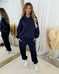 Clara 'GLAMDOLL' Embroidery Outline Detail Back Design Hoodie - Navy