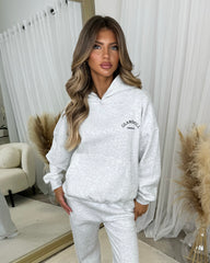 Lydia 'GLAMDOLL ORIGINAL' Front & Back Print Design Fleece Lined Hoodie - Bleach Grey