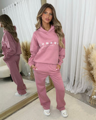 Skylar 'GLAMDOLL' High Density Front Detail Fleece Lined Hoodie - Blush Pink