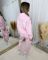 Lydia 'GLAMDOLL ORIGINAL' Front & Back Print Design Fleece Lined Hoodie - Baby Pink