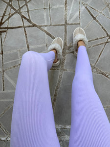 Kaci Ribbed Leggings - Lilac