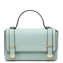 Leanne Fold Over 'The Tote Bag' Gold Detail Structured Handbag - Mint