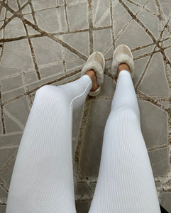Kaci Ribbed Leggings - White