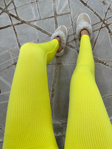 Kaci Ribbed Leggings - Yellow