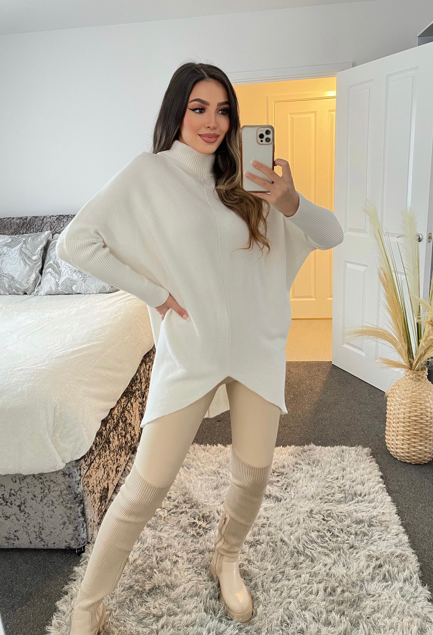 Jayla Oversized Jumper Cream GlamDoll Fashion