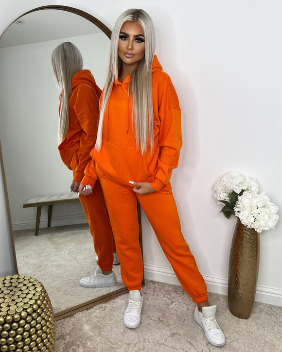 Eliana Oversized Hooded Tracksuit Set - Orange