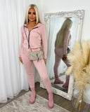 Simone Zip Front Pocket Detail Loungewear - Pink
