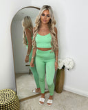 Poppy 3 Piece Patterned Design Gym Set - Mint