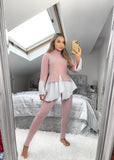 Francine Shirt Jumper Loungewear Set - Light Pink