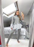 Francine Shirt Jumper Loungewear Set - Grey
