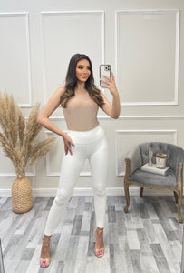 High Waist Leggings - White