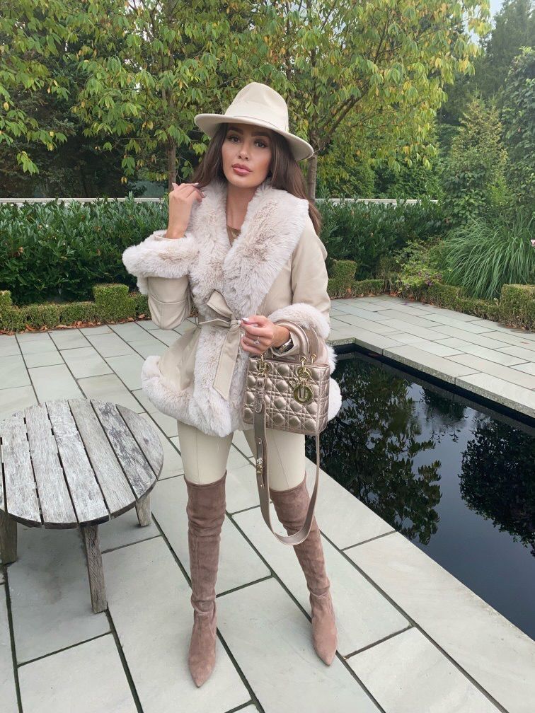 Freya Belted Fur Coat - Cream – GlamDoll Fashion